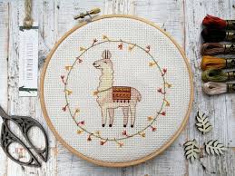 This classic christmas tree is a great make and take for a beginners cross stitch group. Cross Stitch Llama Called Phillip Needle Work