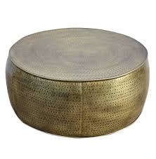 Frog drum accent table fashionable exotic coffee table. Brass Look Drum Coffee Table Decorstore