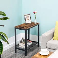 Best narrow coffee table with storage collections. Nightstand With 2 Flat Or Slant Adjustable Shelves For Small Spaces 3 Tier Narrow Side Table Hoobro End Table Rustic Brown Bf23bz01 Sturdy And Easy Assembly Hallway Bedroom Living Room Toys Games