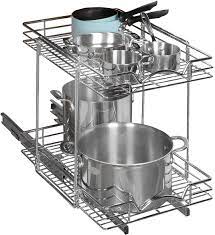Check spelling or type a new query. Amazon Com Richards Homewares 2 Tier Under Sink Pull Out Sliding Shelf For Kitchen 16 Inch Wide Cabinet Opening 15 35 W X 21 D X 17 75 H Chrome Home Kitchen