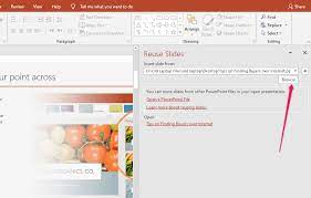 You can see the reuse slidesmenu at the bottom. The Easiest Way To Combine Your Powerpoints