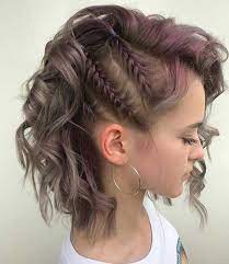 Short Hair With Three Side Braids Braids For Short Hair Cute Hairstyles For Short Hair Hair Styles