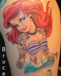 Cool Mermaid Tattoo Badass Ariel Mermaid Tattoos Little Mermaid Tattoos Mermaid Sleeve Tattoos
