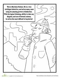 Color Sherlock Holmes Worksheet Education Com Sherlock Holmes Sherlock Holmes
