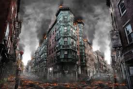 Maybe you would like to learn more about one of these? Hd Wallpaper Green And Beige Building On Fire War Destruction Armageddon Wallpaper Flare