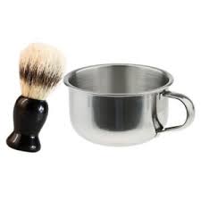 Details About Mens Shave Set Bristles Hair Shaving Brush Stainless Steel Soap Mug Bowl
