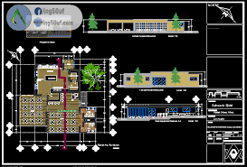 مخطط مطعم طابق ارضي اوتوكاد Dwg