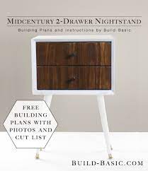 If both drawers of this nightstand open at the same time, it could potentially tip over due to the weight distribution. Build A Diy Midcentury 2 Drawer Nightstand Build Basic
