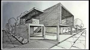 Drawing A Modern House In Two Points Perspective Drawing A Living Room In One Point P House Design Drawing Perspective Drawing Perspective Drawing Architecture