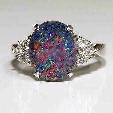 Black Opal Engagement Rings Vintage Opal Engagement Ring Engagement Rings Opal Black Opal Engagement Ring