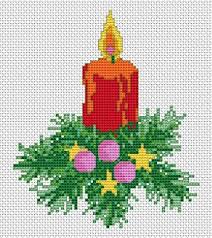 Free Cross Stitch Patterns Christmas Candle Xmas Cross
