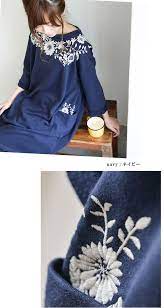 裏毛花柄刺繍ワンピース 新商品一覧 soulberry ソウルベリー 大人可愛いナチュラル服 刺繍 服 衣類 刺繍