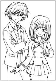 Adult coloring pages can help the adults to lower their stress and depression level and multiple other advantages. Manga Drawing Boy And Girl In School Suit Manga Anime Adult Coloring Pages