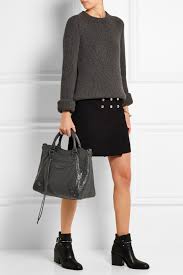 Anthracite Classic Velo Textured Leather Shoulder Bag Balenciaga Balenciaga Velo Balenciaga Skirt Balenciaga