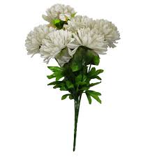 Buchet De Flori Artificiale Crizanteme Mari Bradu 6 Fire Alb Emag Ro