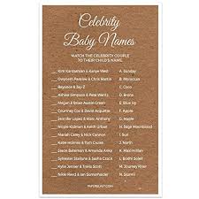 Descended from the roman names justus and justinus, justin belonged to several early saints. Amazon Com Baby Shower Game Celebrity Baby Names Handmade Products