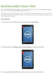 Trademarks used in this text: Hard Reset Dell Venue 7 2014 Manualzz