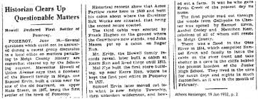 Samuel Ervin the First Settler of Pomeroy, Ohio