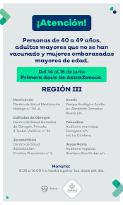 Inicia registro de vacunación a personas de 40 a 49 años. Secretaria De Salud Jalisco On Twitter A Partir De Este Lunes 14 De Junio Iniciamos La Jornada De Vacunacion Para Personas De 40 A 49 Anos Y Mujeres Embarazadas Con 18 Anos