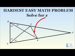 Can You Solve The Hardest Easy Geometry Problem Youtube Geometry Problems Simple Math Math Problems