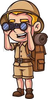 Explorer Looking Through Binoculars Cartoon Clipart Vector Friendlystock Cartoon Clip Art Character Design Cartoon