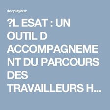 L Esat Un Outil D Accompagnement Du Parcours Des Travailleurs Handicapes Travailleur Accompagnements Outils