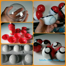 Pokemon Pokeball Pokebola Pikachu Creating Pokeball With Painted Acrilic Balls Adhesive Black Paper And White Eva Foam Sheet Ci Pokemon Black Paper Crafts
