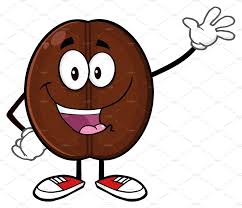 Happy Coffee Bean Character Waving Happy Coffee Coffee Bean Art Coffee Beans