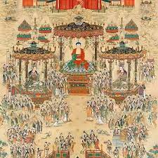 愿天下所有佛子都能看到到这张极乐世界庄严图 vintage world maps buddhism vintage