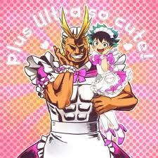 All might in a maid outfit. Izuku And All Might Dressed As Maids My Hero Academia Hero My Hero Academia Maid Outfit Anime