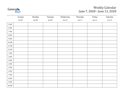 View All Weekly Calendars In 2020 Weekly Calendar Printable Hourly Planner Weekly Planner Template