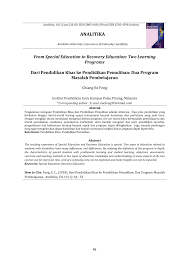 Program pendidikan khas integrasi sk puchong utama 1. Pdf Dari Pendidikan Khas Ke Pendidikan Pemulihan Dua Program Masalah Pembelajaran