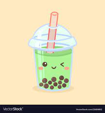 Cute Boba Bubble Green Tea Drink Plastic Glass Vector Illustration Cartoon Character Icon Download A Free Preview Green Tea Drinks Bubble Tea Boba Bubble Tea