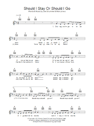 The Clash Should I Stay Or Should I Go Release Date Should I Stay Or Should I Go Sheet Music Direct Sheet Music Should I Stay