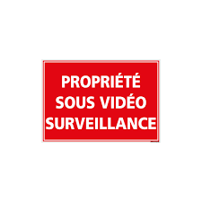 Panneau site sous vidéo surveillance. Panneau Propriete Sous Video Surveillance G1438