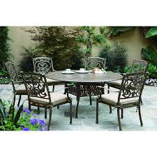 Shop Darlee 7 Piece Santa Barbara Cushioned Seat Aluminum Patio Dining Set At Lowes Com Patio Furniture Dining Set Patio Dining Set Aluminum Patio Furniture