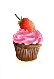 1000drawings Photo Watercolor Food Illustration Food Cupcake Illustration