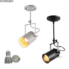 Quality rail track lighting is a type of lighting in which several lighting fixtures are attached down a track the power source for affordable rail track lighting can come from the ceiling or if one does not have track lighting can come in kits or individual parts. 4 Lights Vintage Ceiling Spotlights For Kitchen Rotatable Retro Led Track Lighting Fixtures Rail And Lamp Kit For Office Coffee Shop Wall Art Exhibition Lighting Ceiling Spots