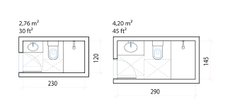 Minimum bathroom dimensions full bathroom dimensions (bath / shower combination with toilet and sink) 5ft x 8ft (1.5m x 2.4m). Minimum Dimensions And Typical Layouts For Small Bathrooms Archdaily