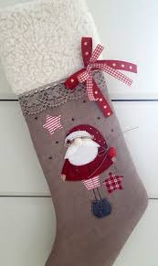 Christmas Stocking Xxl Nikolausstiefel Nikolaus Landhaus A Unique Product By Feinerlei On Fabric Christmas Cards Christmas Stockings Diy Christmas Sewing