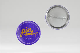 Glossy Button Pin Mockup Set Badge Design Button Pins Mockup