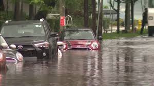 Flooding refers to an overflow of water that submerges land areas that are usually dry. Heavy Rain Brings Flash Floods To Parts Of Miami Dade And Broward Causing Mess For Daily Commuters