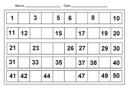 Fill In Number Chart 1 50 Www Bedowntowndaytona Com