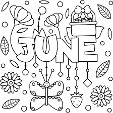 Cheery June Coloring Page Printable Thrifty Mommas Tips Coloring Pages Quote Coloring Pages Summer Coloring Pages