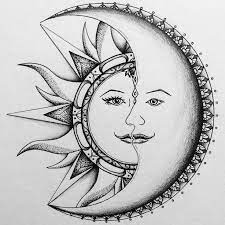 Geometric pattern & mandala chest tattoo. Sun Moon Tattoo Auftrag Nelson Burton Sun Moon Tattoo Auftrag Nelson Burt Moon Drawing Moon Coloring Pages Moon Sun Tattoo