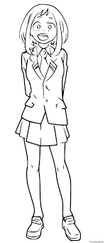 Printable coloring and activity pages are one way to keep the kids happy (or at least occupie. My Hero Academia Ochaco Uraraka Manga Coloring Pages Printable