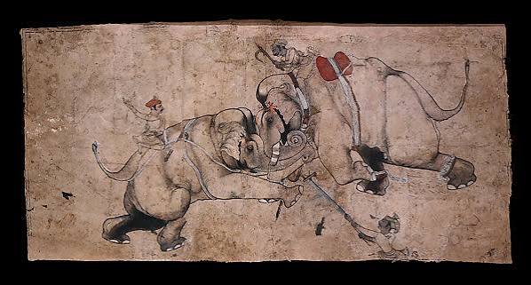 Attributed to the Kota Master - Elephant Fight - India, Rajasthan, Kota - The Metropolitan Museum of Art