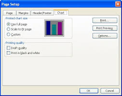 preparing a chart sheet for printing microsoft excel