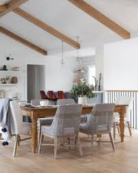 Norcal Farmhouse Lindye Galloway Studio Woven Dining Chairs Upholstered Dining Chairs Transitional Dining Room