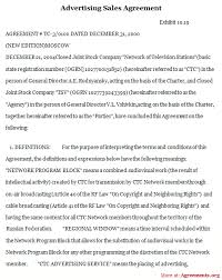 Advertising Sales Agreement, Sample Advertising Sales Agreement